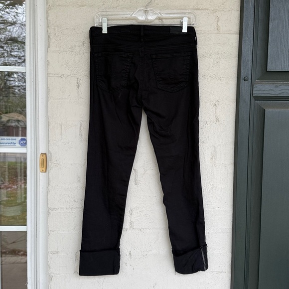 AG Adriano Goldschmied The Stevie Slim Straight Cuffed Black Jeans Waist 26 - Picture 8 of 13